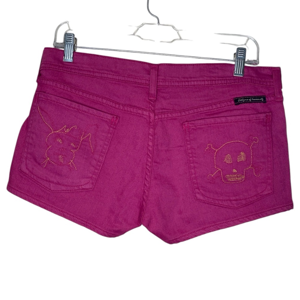 ✨Lux✨ Citizens of Humanity #912 Skull & Bunny (98% Cotton) Pink Denim Shorts